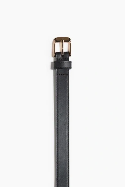 H&m Split Leather Belt In Black
