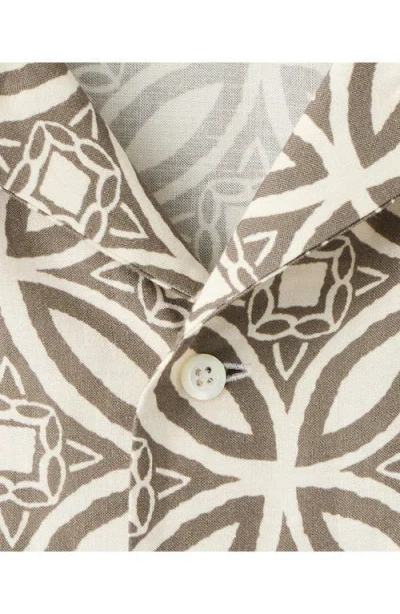 Mango Printed Camp Shirt In Neutral