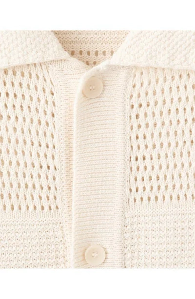 Mango Open Stitch Shirt In Neutral