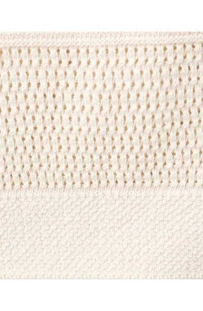 Mango Open Stitch Shirt In Neutral