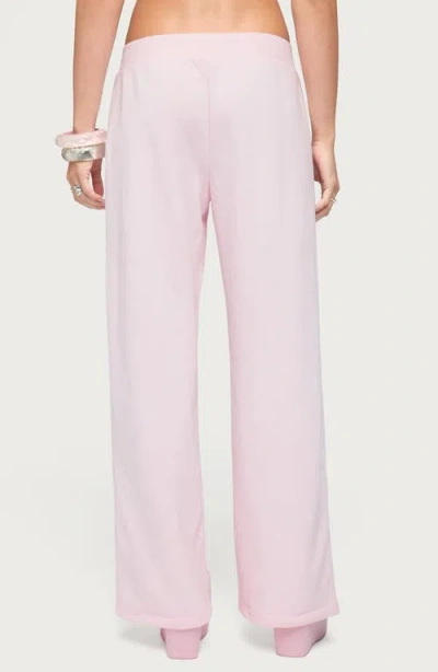 Edikted Studio Rhinestone Sweatpants In Pink