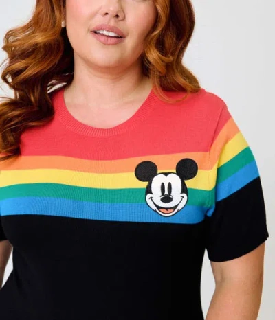 Unique Vintage Plus Size Patterned Short Sleeve Sweater In Multi