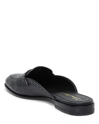 Santoni Granato Leather Mule In Black