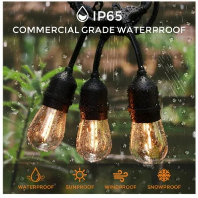 Sonicgrace Outdoor String Lights In Black