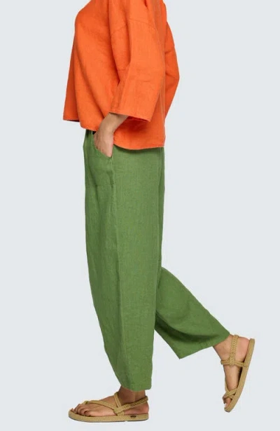 Luukaa Zenya Solid Linen Pants In Multi