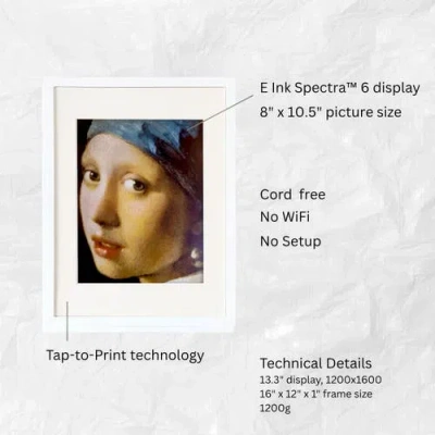 Reflection 13.3in Epaper Display Cordless E-ink Digital Photo Art Frame In Multi