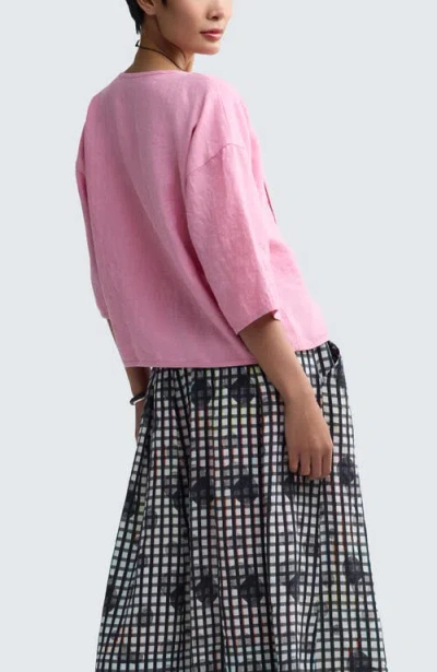 Luukaa Solara Boxy Linen Blouse In Multi