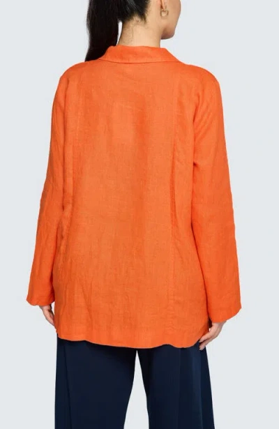 Luukaa Phalia Solid Linen Shirt In Blue
