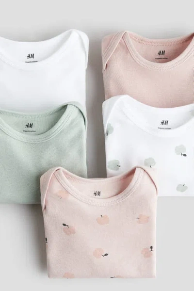H&m 5-pack Long-sleeved Bodysuits In Multi