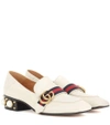 GUCCI Leather mid-heel loafers