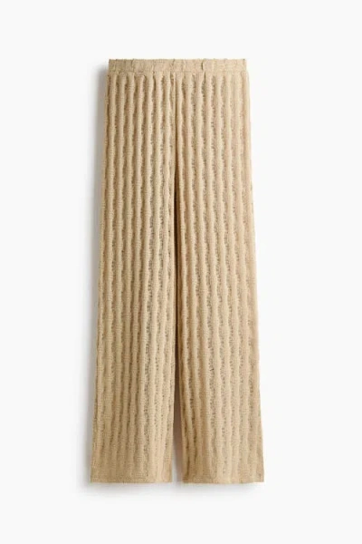 H&m Knitted Pull-on Trousers In Multi