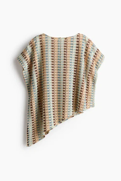 H&m Asymmetric Cape Top In Multi