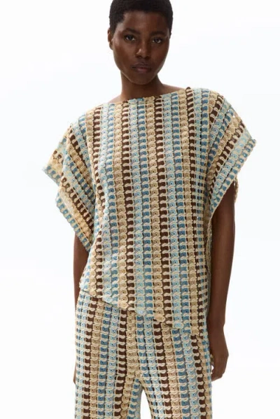H&m Asymmetric Cape Top In Multi