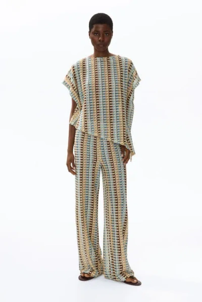 H&m Asymmetric Cape Top In Multi