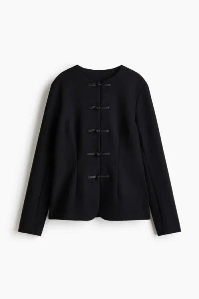 H&m Knot-button Jacket In Black