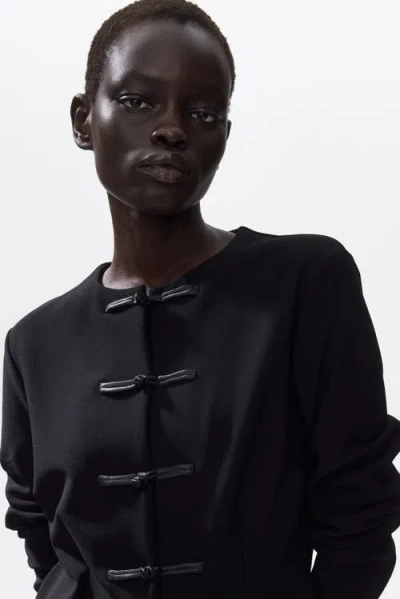 H&m Knot-button Jacket In Black