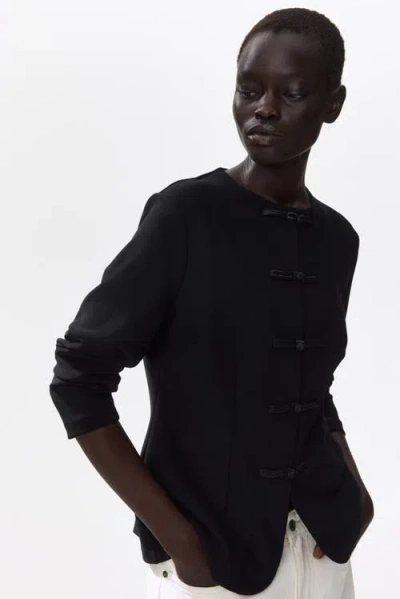 H&m Knot-button Jacket In Black
