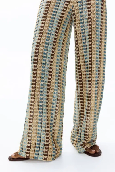 H&m Flared Pull-on Trousers In Multi
