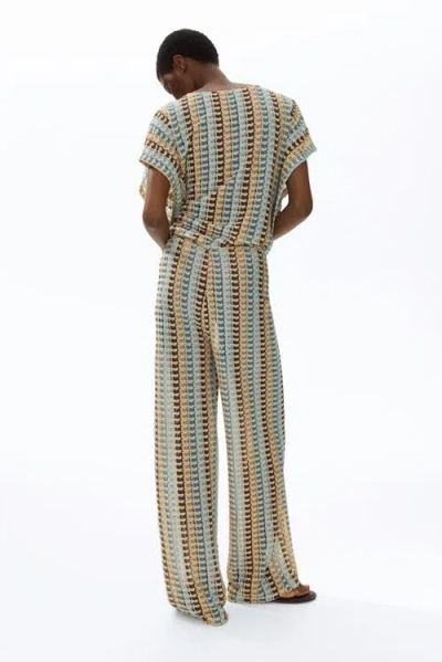 H&m Flared Pull-on Trousers In Multi