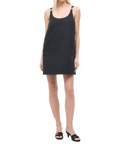 Staud Glade Buckled Cotton-blend Mini Dress In Gray