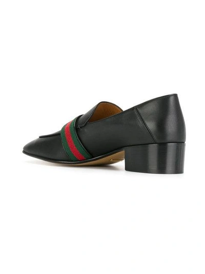 Shop Gucci Gg Web Low-heel Loafer Pumps