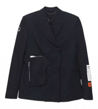 Heron Preston Tailored Wrap-front Blazer In Black
