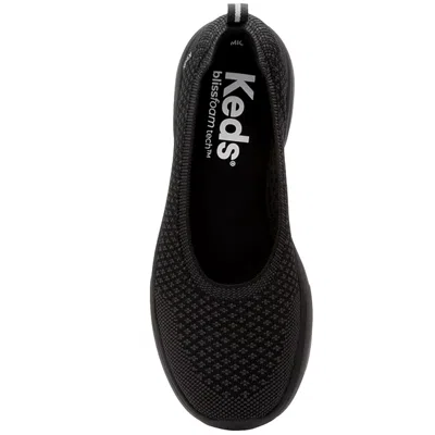 Keds Blisswalk Skimmer Black Knit Slip-on Flat Shoes Rhs7839 In Orange