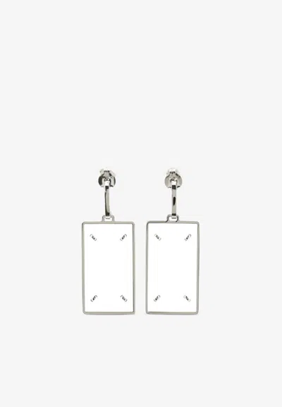 Maison Margiela Rectangular Drop Earrings In Metallic