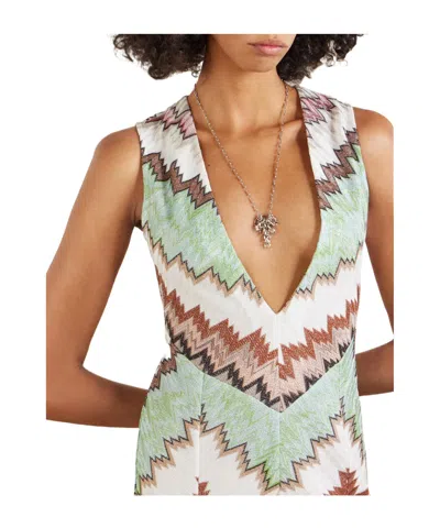 Missoni Striped Metallic Crochet-knit Maxi Dress In Multi