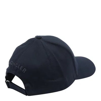 Moncler Logo-patch Cotton-gabardine Baseball Cap In Blue