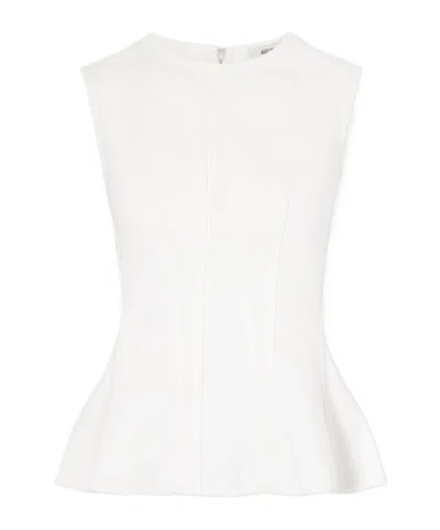 Agolde Corbin Peplum-hem Denim Top In White