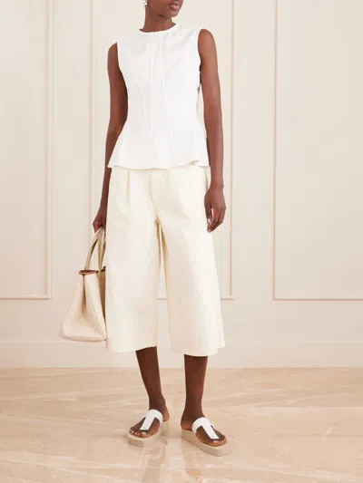 Agolde Corbin Peplum-hem Denim Top In White