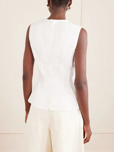 Agolde Corbin Peplum-hem Denim Top In White