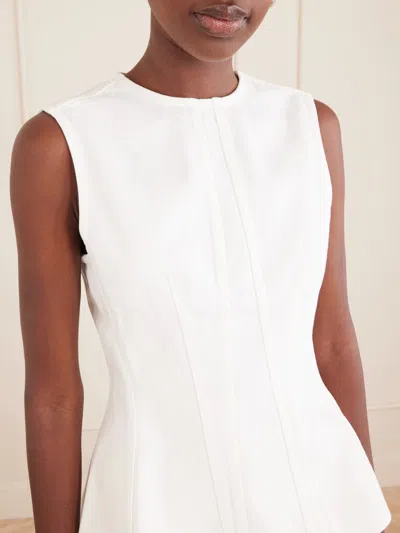 Agolde Corbin Peplum-hem Denim Top In White