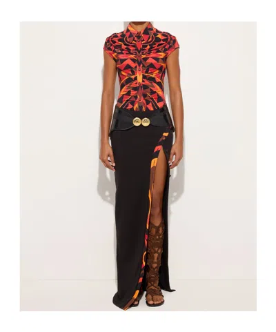 Pucci Manuba-print Ruched Blouse In Red