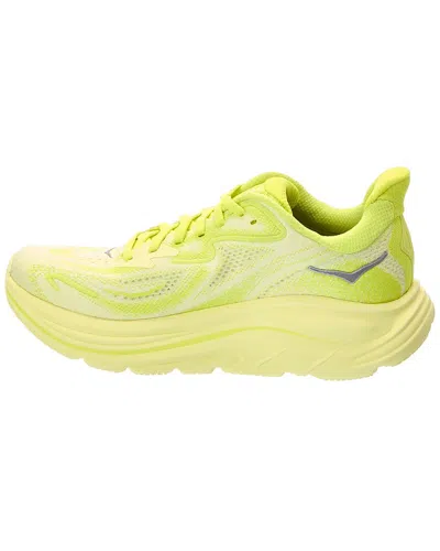 Hoka Clifton 10 Rubber-trimmed Jacquard-mesh Sneakers In Green