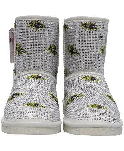 Cuce Women's Baltimore Ravens Logo Pull On Ankle Boots In White