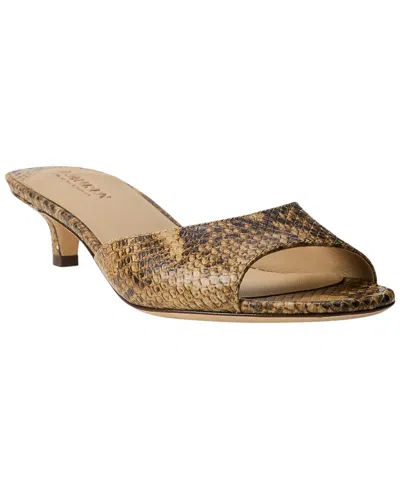 Ralph Lauren Francesca Python-embossed Mule Sandal In Tan Multi In Brown
