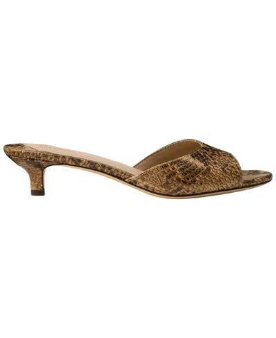 Ralph Lauren Francesca Python-embossed Mule Sandal In Tan Multi In Brown