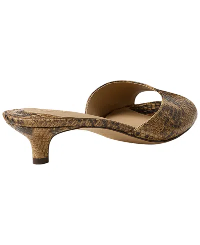 Ralph Lauren Francesca Python-embossed Mule Sandal In Tan Multi In Brown