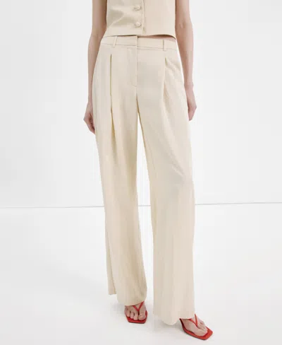 Mango Mid-rise Lyocell Pants In Neutral