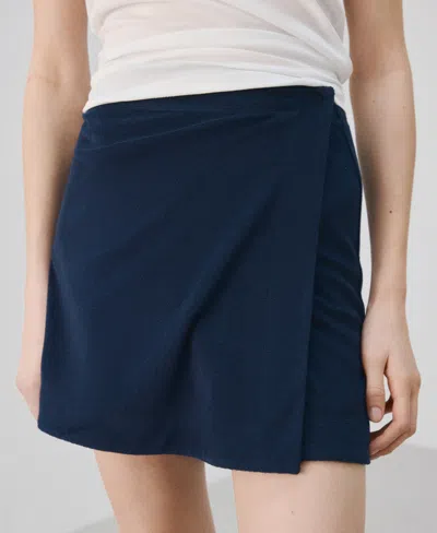 Mango Terry Miniskirt In Blue