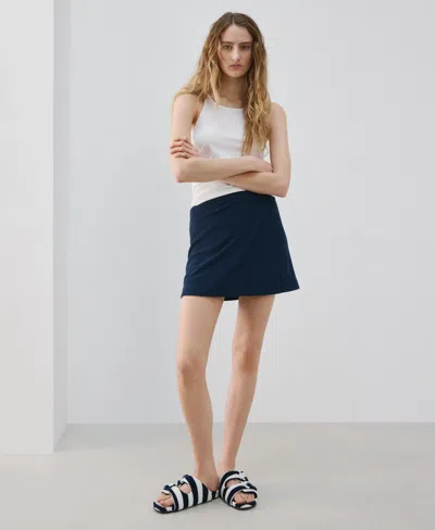 Mango Terry Miniskirt In Blue