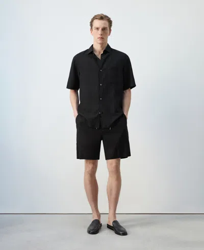 Mango Fluid Short-sleeve T-shirt In Black