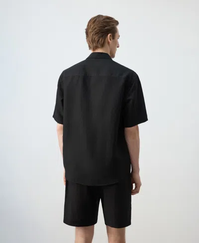 Mango Fluid Short-sleeve T-shirt In Black