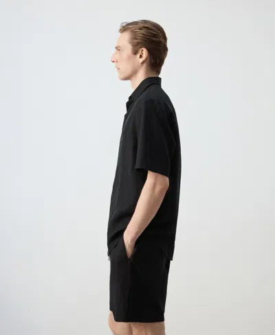 Mango Fluid Short-sleeve T-shirt In Black