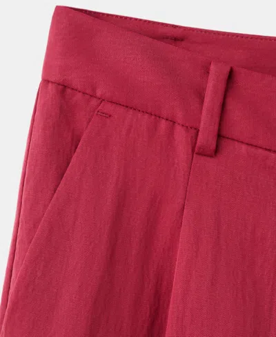 Mango Mid-rise Lyocell Pants In Red