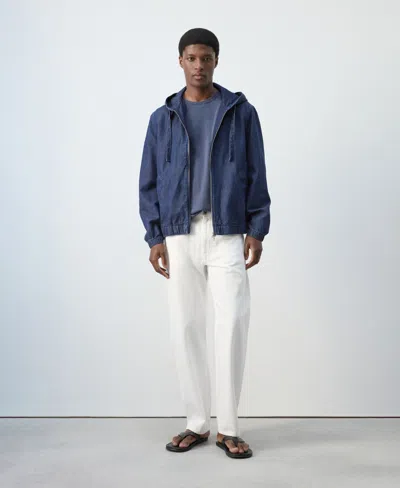 Mango Men's Hooded Denim Jacket In Multi