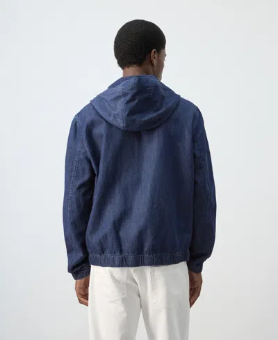 Mango Men's Hooded Denim Jacket In Multi