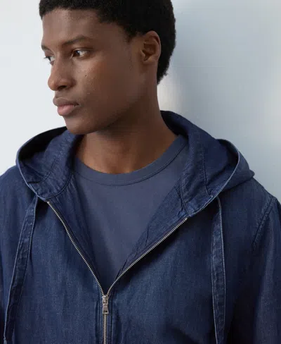 Mango Men's Hooded Denim Jacket In Multi
